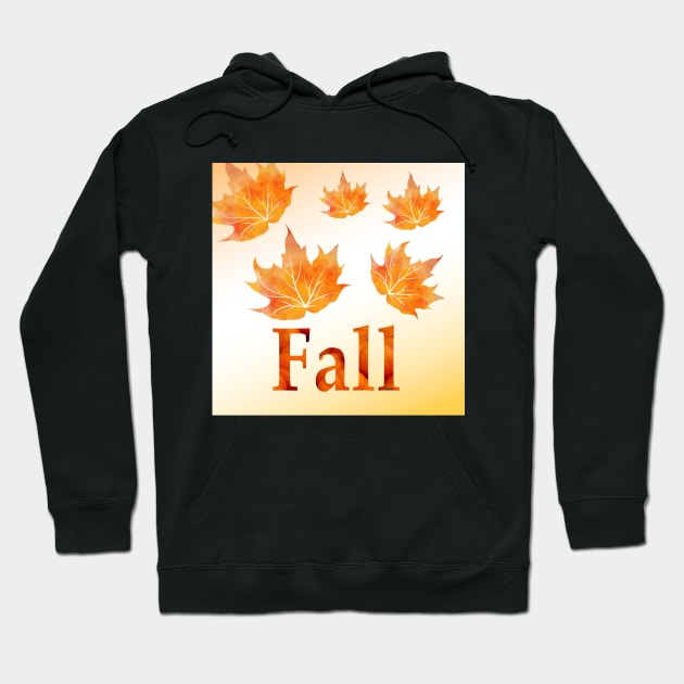 Celebrate Fall with Orange Watercolor Autumn Leaves Hoodie by Star58